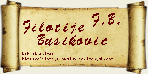 Filotije Bušiković vizit kartica